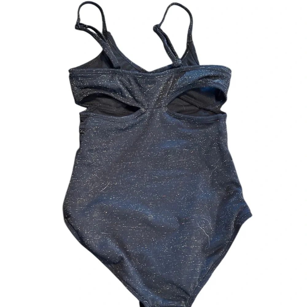 Art‎ Class Girls Metallic Black Cutout One Piece Swimsuit Size S 6/7